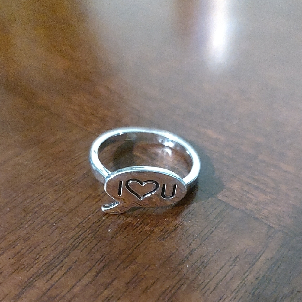 Silver Love Message Ring